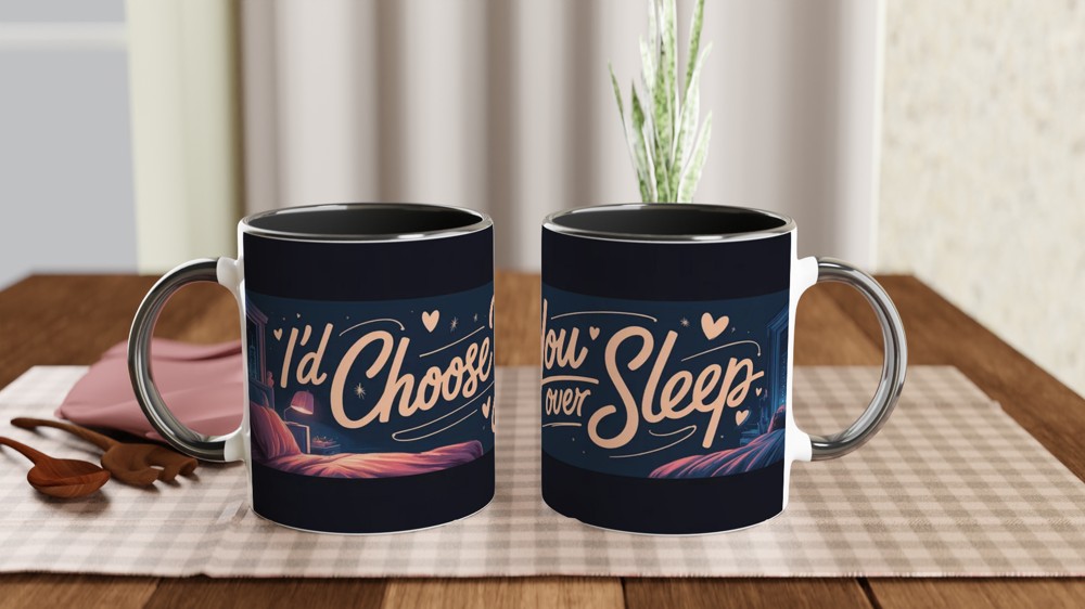 Valentine's Day Mug | I'd Choose You Over Sleep | Funny Anniversary Gift for Husband or Wife | Playful Couple Coffee Mug — view 9
