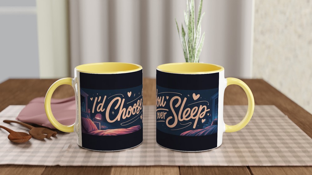 Valentine's Day Mug | I'd Choose You Over Sleep | Funny Anniversary Gift for Husband or Wife | Playful Couple Coffee Mug — view 8