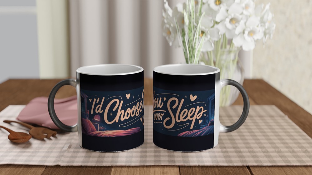 Valentine's Day Mug | I'd Choose You Over Sleep | Funny Anniversary Gift for Husband or Wife | Playful Couple Coffee Mug — view 3