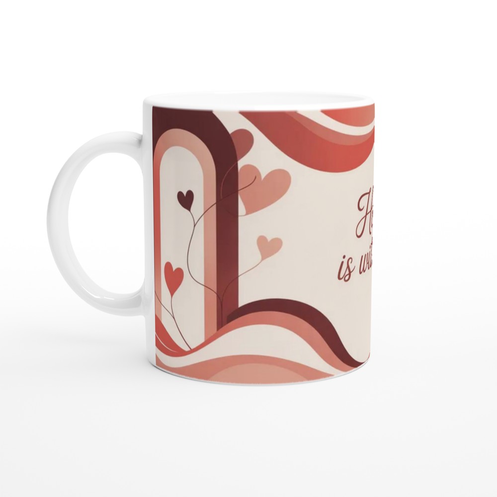 Home Is With You Mug | Romantic Valentine's Gift | Anniversary Present for Couples | Cosy Abstract Art Cup — view 10