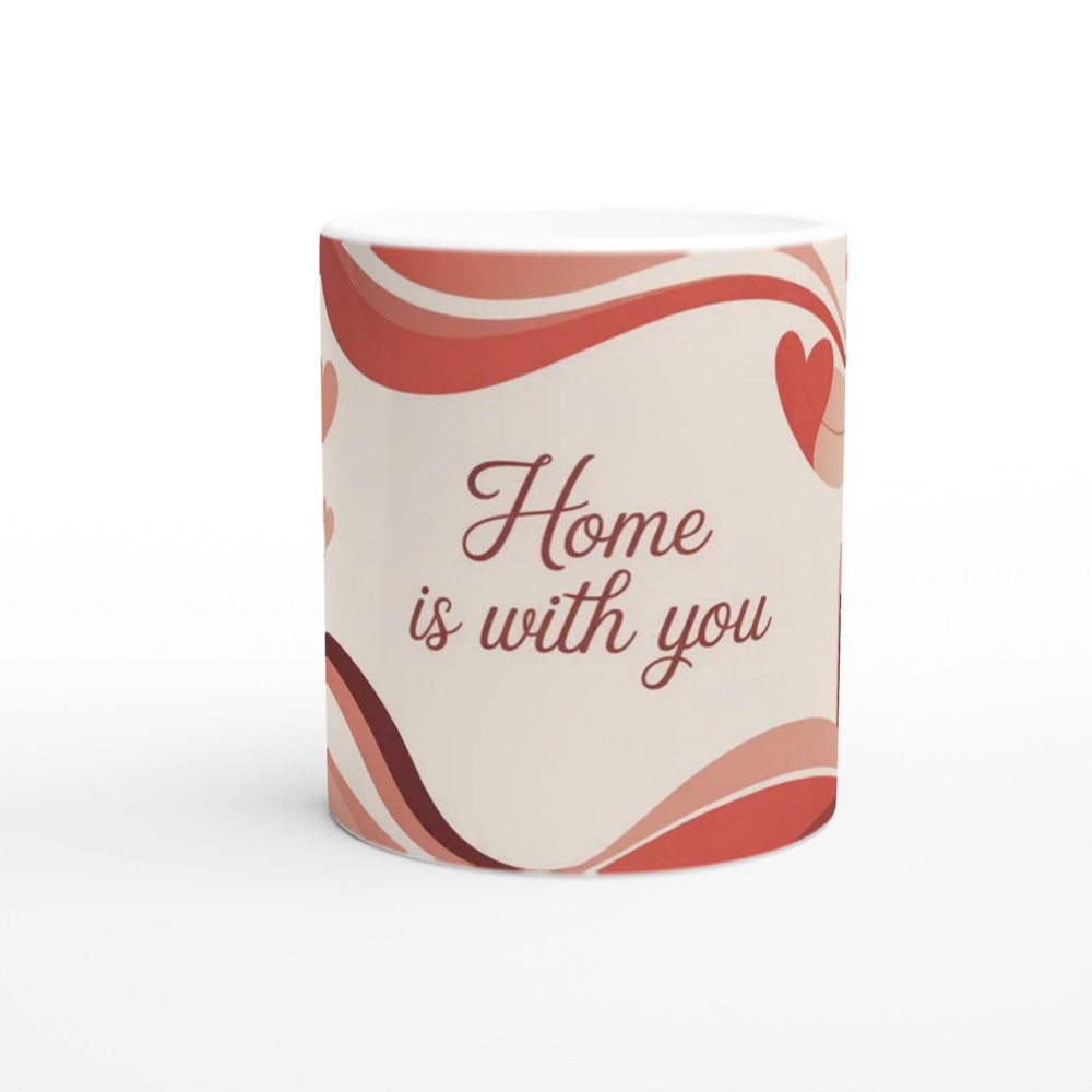Home Is With You Mug | Romantic Valentine's Gift | Anniversary Present for Couples | Cosy Abstract Art Cup — view 11