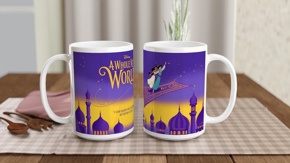 Aladdin A Whole New World Coffee Parody Mug — view 2