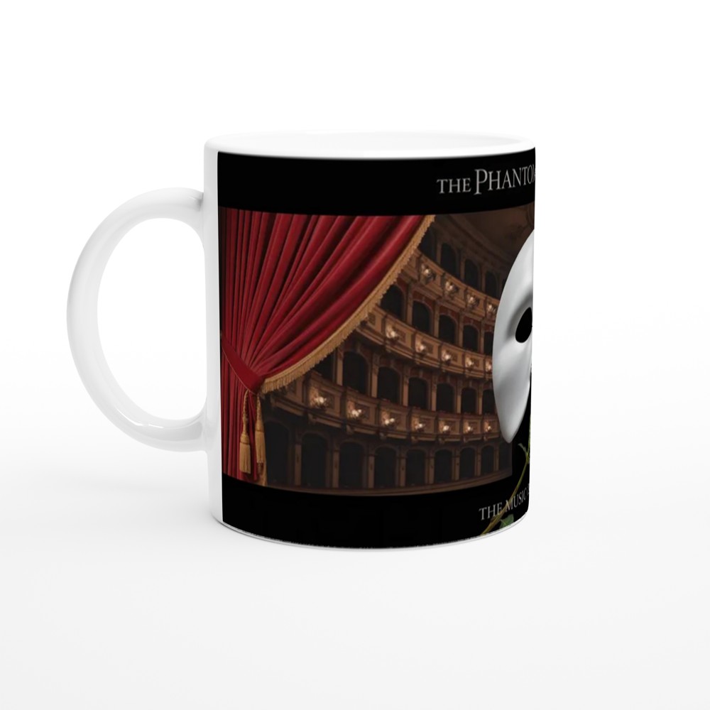 Phantom of the Opera Mug | Theatre Mask and Rose Design | Musical Theatre Gift | Present for West End Fans — view 10