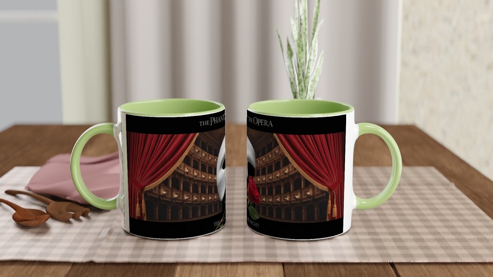 Phantom of the Opera Mug | Theatre Mask and Rose Design | Musical Theatre Gift | Present for West End Fans — view 5