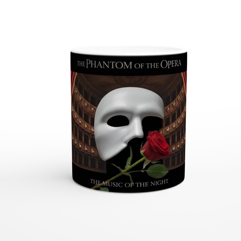 Phantom of the Opera Mug | Theatre Mask and Rose Design | Musical Theatre Gift | Present for West End Fans — view 11