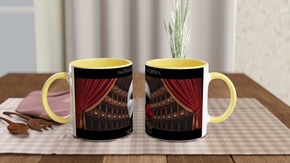 Phantom of the Opera Mug | Theatre Mask and Rose Design | Musical Theatre Gift | Present for West End Fans — view 8