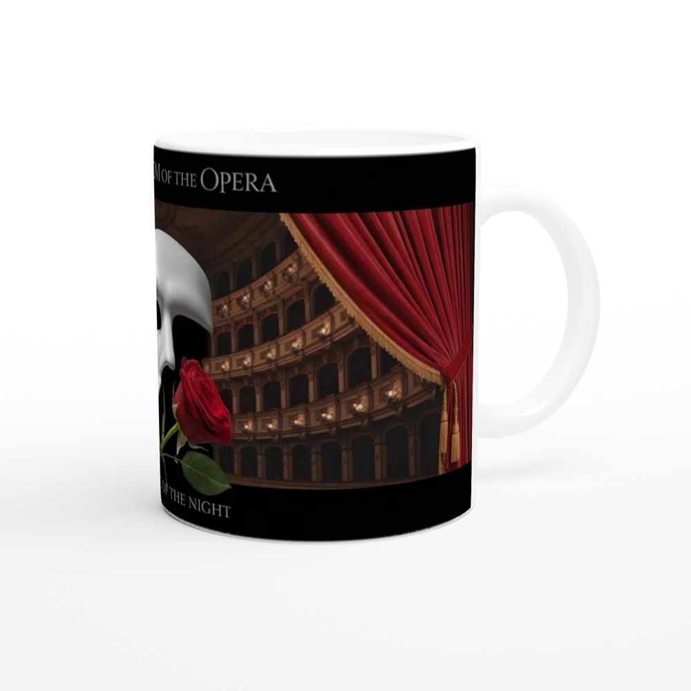 Phantom of the Opera Mug | Theatre Mask and Rose Design | Musical Theatre Gift | Present for West End Fans — view 12