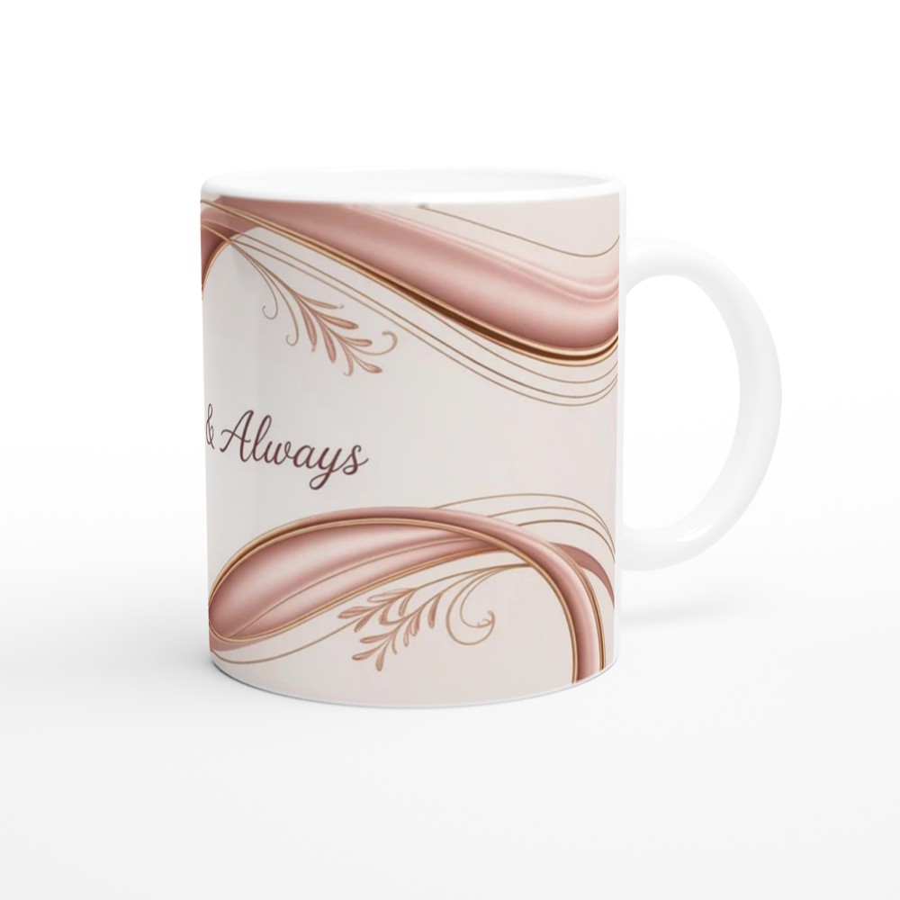 Forever and Always Mug | Romantic Anniversary Gift | Valentine's Day Present for Couple | Elegant Infinity Design Cup — view 12