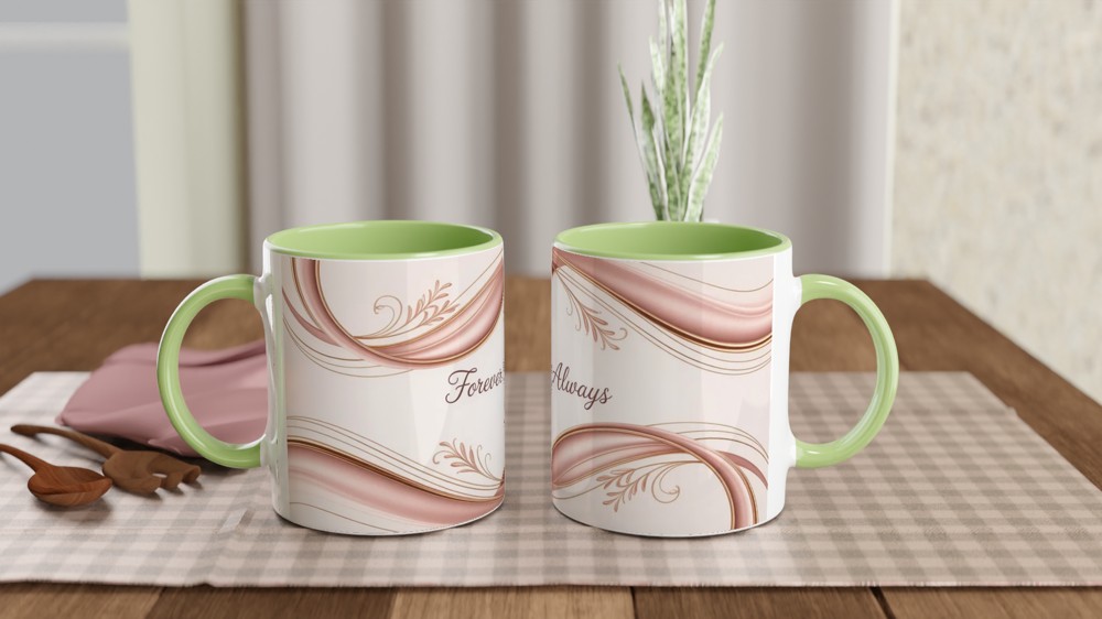 Forever and Always Mug | Romantic Anniversary Gift | Valentine's Day Present for Couple | Elegant Infinity Design Cup — view 5