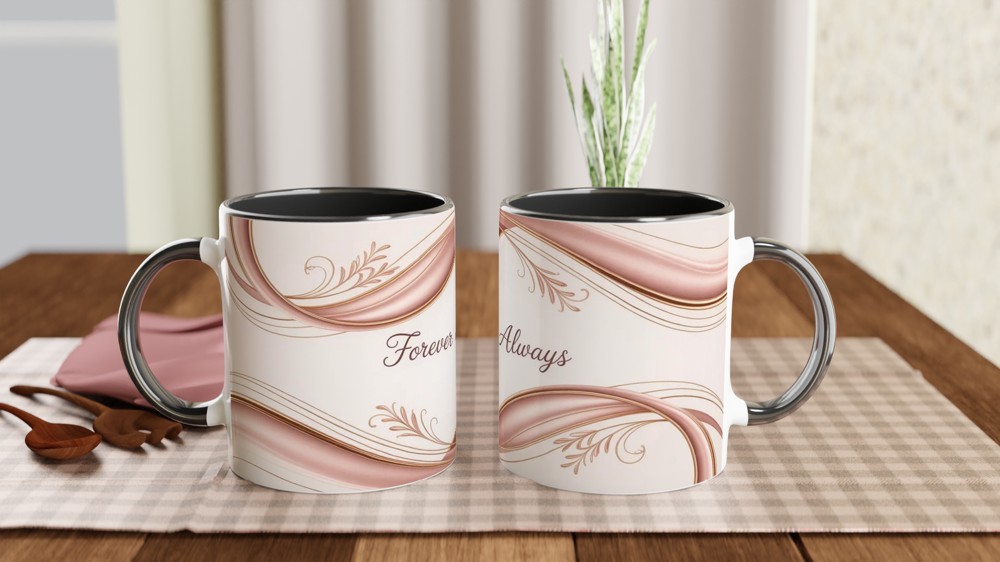 Forever and Always Mug | Romantic Anniversary Gift | Valentine's Day Present for Couple | Elegant Infinity Design Cup — view 9