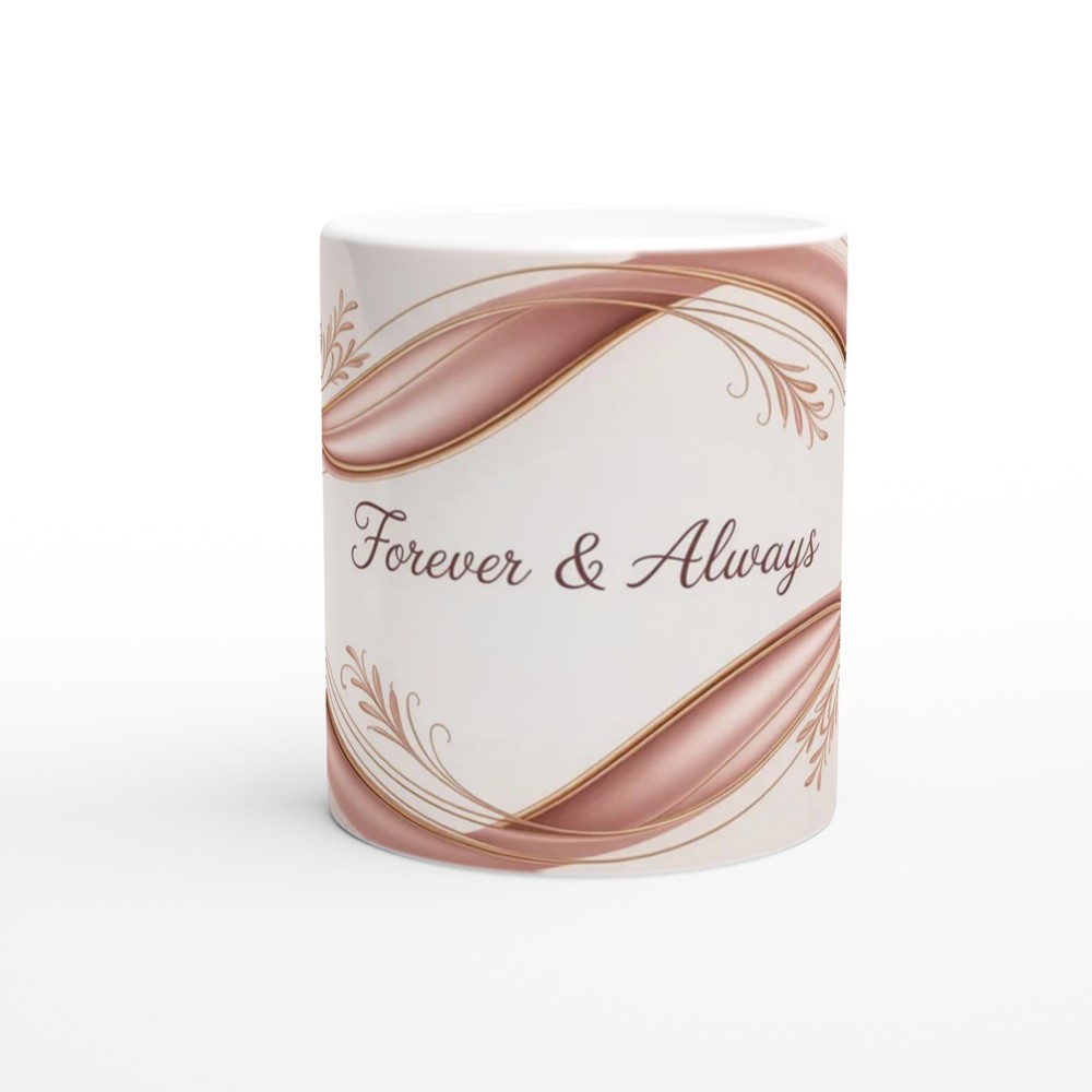 Forever and Always Mug | Romantic Anniversary Gift | Valentine's Day Present for Couple | Elegant Infinity Design Cup — view 11