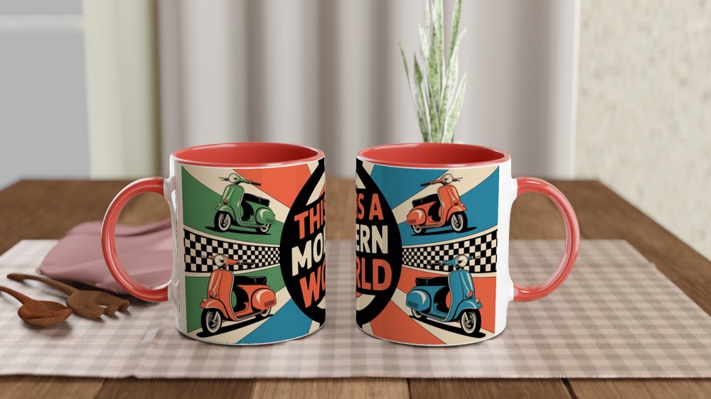 Mod Culture Mug | 'This is a MODern World' Quote | Retro British Scooter Gift for Him | Dad Birthday Present — view 7