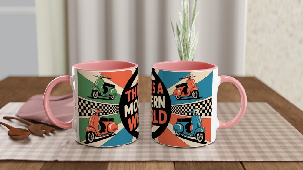 Mod Culture Mug | 'This is a MODern World' Quote | Retro British Scooter Gift for Him | Dad Birthday Present — view 6