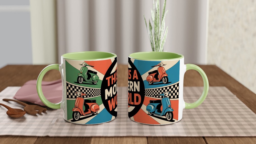 Mod Culture Mug | 'This is a MODern World' Quote | Retro British Scooter Gift for Him | Dad Birthday Present — view 5
