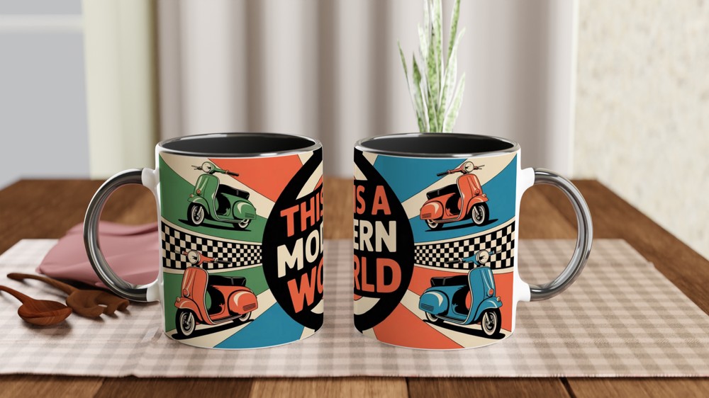Mod Culture Mug | 'This is a MODern World' Quote | Retro British Scooter Gift for Him | Dad Birthday Present — view 9