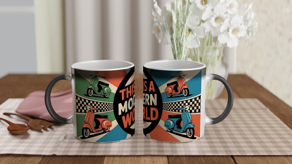 Mod Culture Mug | 'This is a MODern World' Quote | Retro British Scooter Gift for Him | Dad Birthday Present — view 3