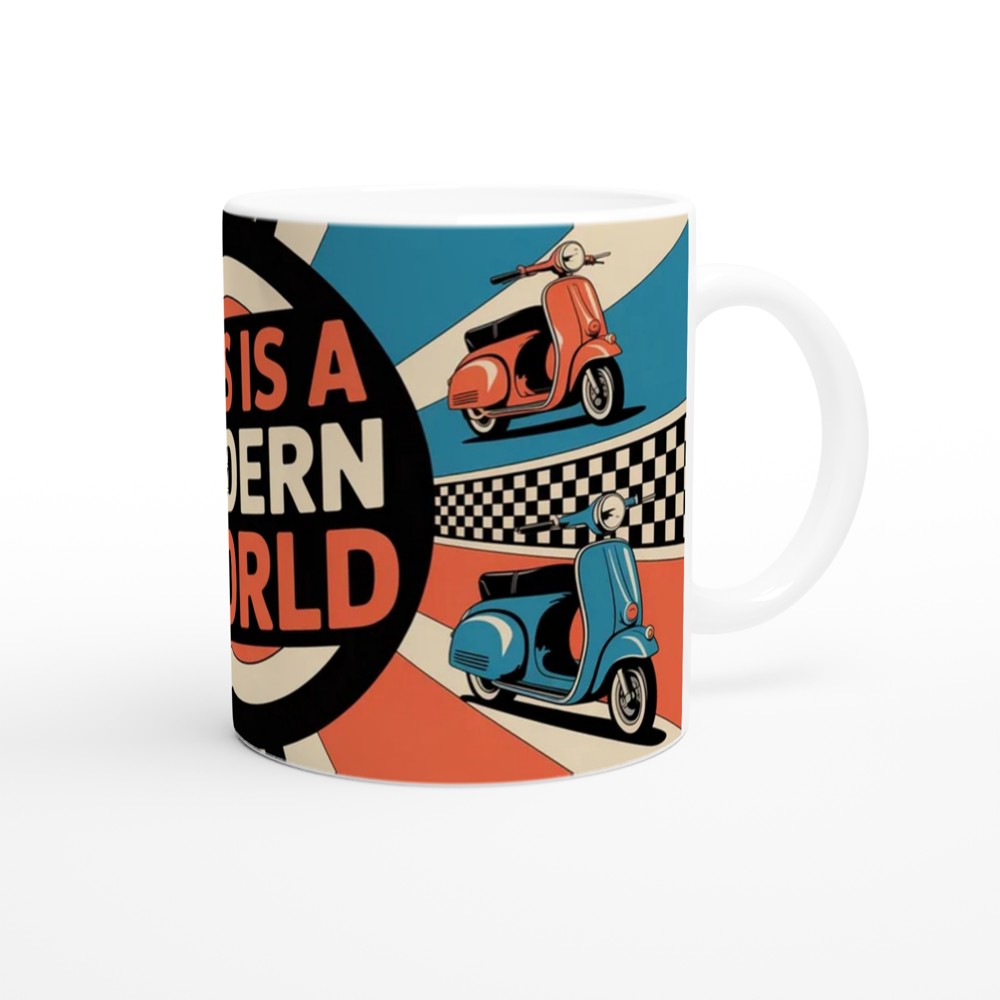 Mod Culture Mug | 'This is a MODern World' Quote | Retro British Scooter Gift for Him | Dad Birthday Present — view 12