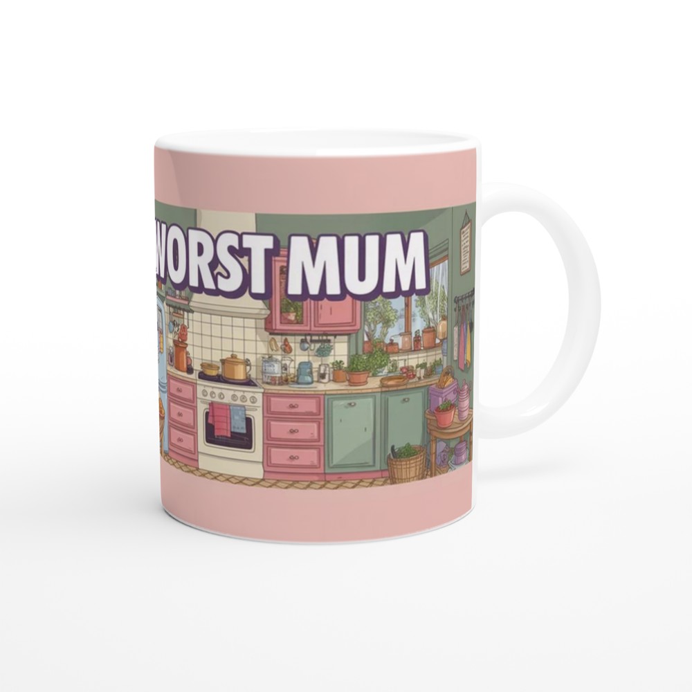 World's Worst Mum Mug | Funny Mother's Day Gift | Sarcastic Mum Birthday Present | Pastel Kitchen Wrap Around Design — view 12