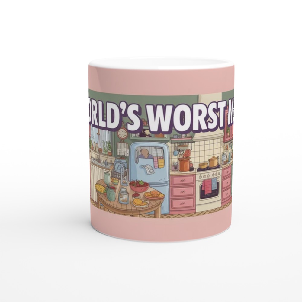 World's Worst Mum Mug | Funny Mother's Day Gift | Sarcastic Mum Birthday Present | Pastel Kitchen Wrap Around Design — view 11
