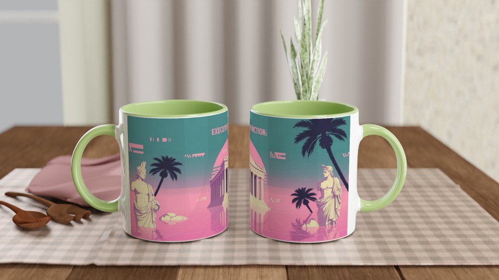 Executive Dysfunction A Saga - Vaporwave ADHD Mug — view 5