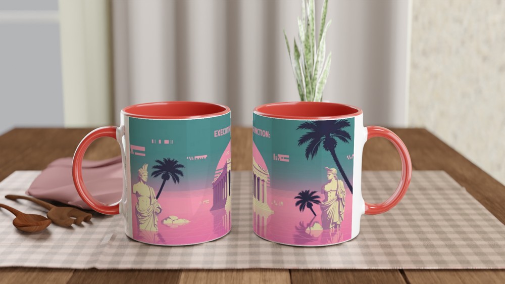 Executive Dysfunction A Saga - Vaporwave ADHD Mug — view 7