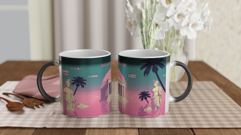 Executive Dysfunction A Saga - Vaporwave ADHD Mug — view 3