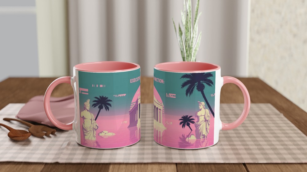Executive Dysfunction A Saga - Vaporwave ADHD Mug — view 6