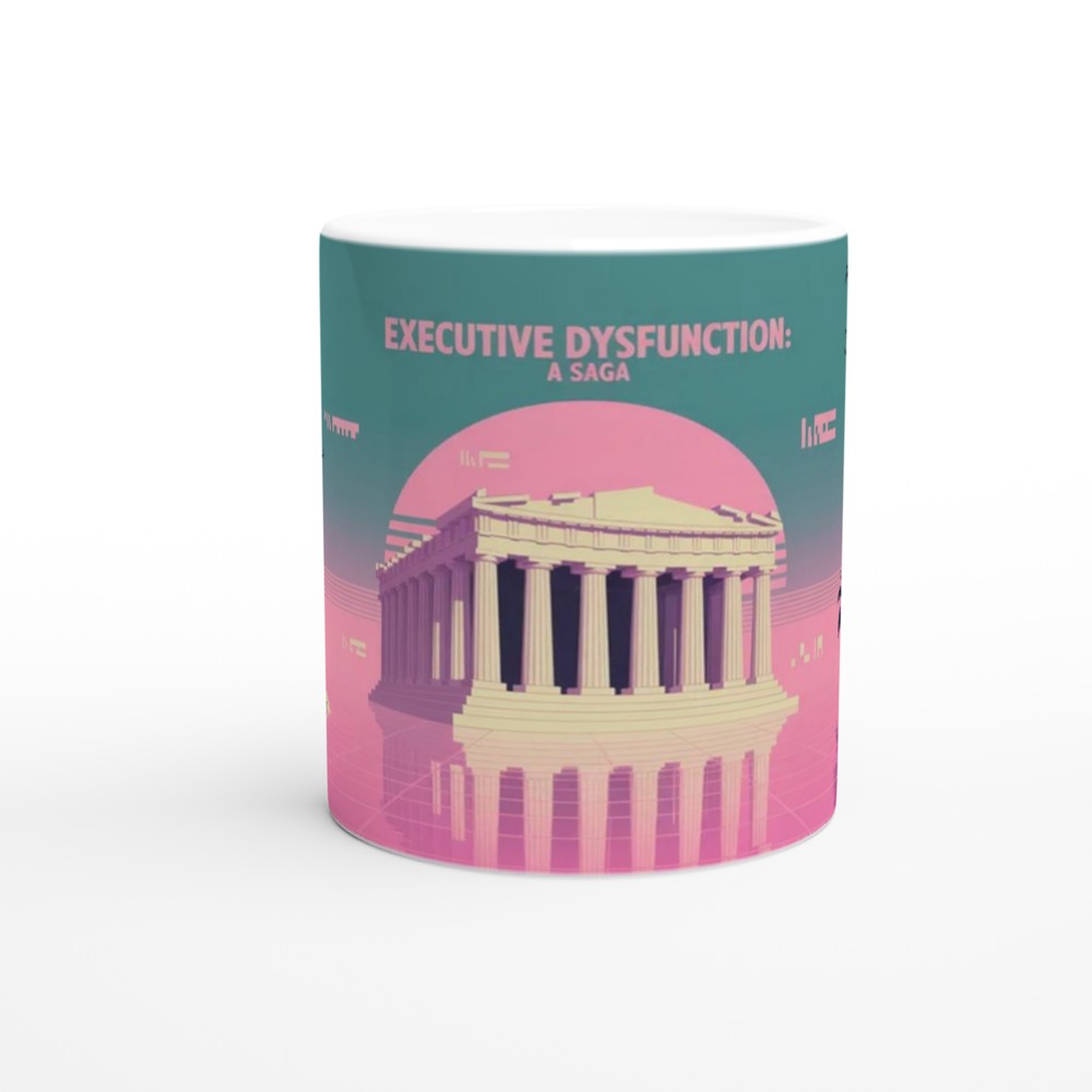 Executive Dysfunction A Saga - Vaporwave ADHD Mug — view 11