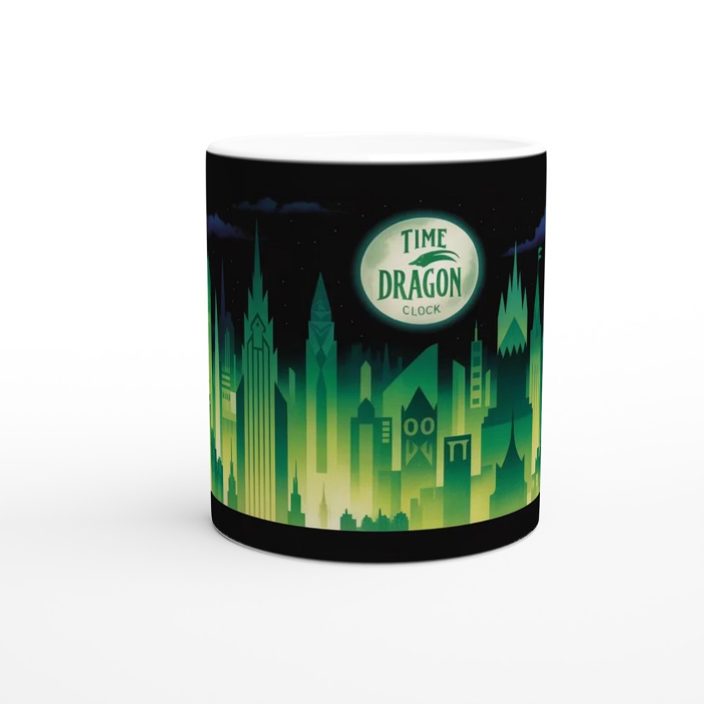 Time Dragon Clock Emerald City Skyline Mug — view 11