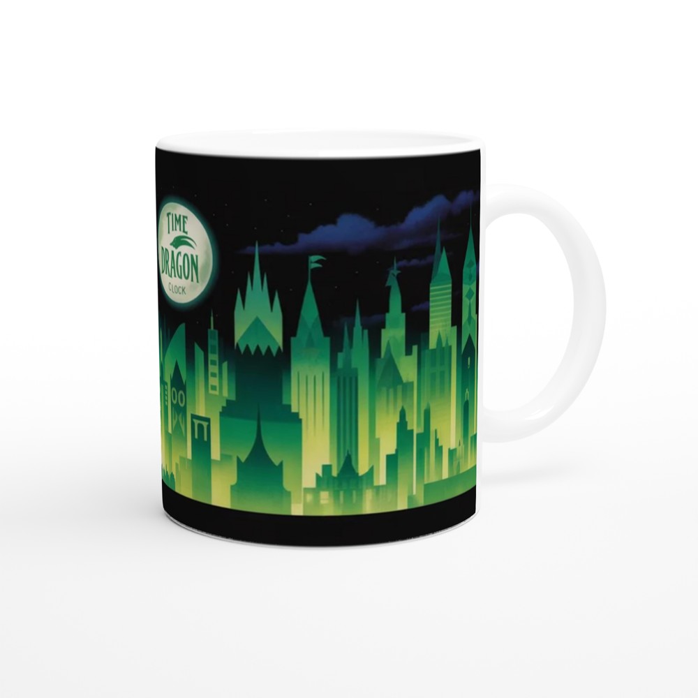 Time Dragon Clock Emerald City Skyline Mug — view 12