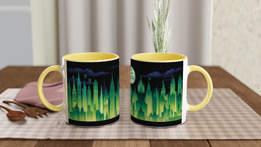 Time Dragon Clock Emerald City Skyline Mug — view 8