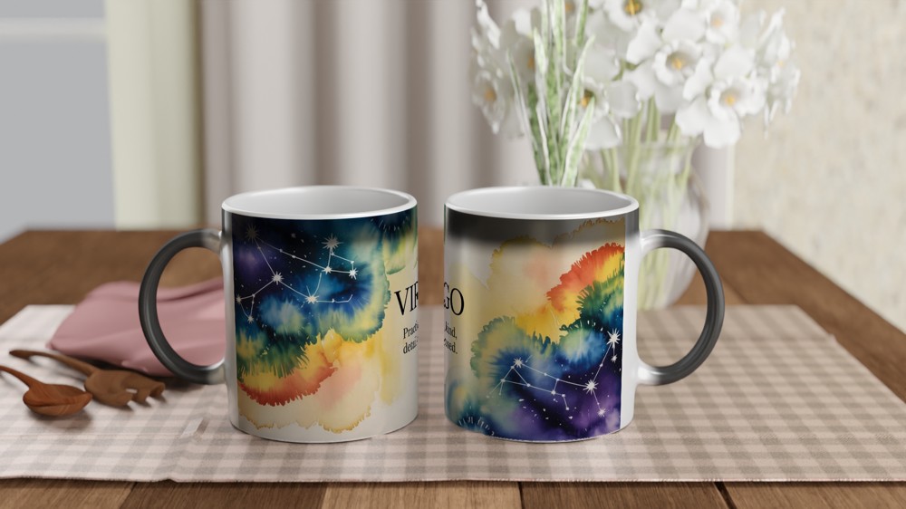 Virgo Mug | Virgo Constellation Astrology Gift | Star Sign Zodiac Mug for Best Friend | Birthday Present for Her or Him — view 3