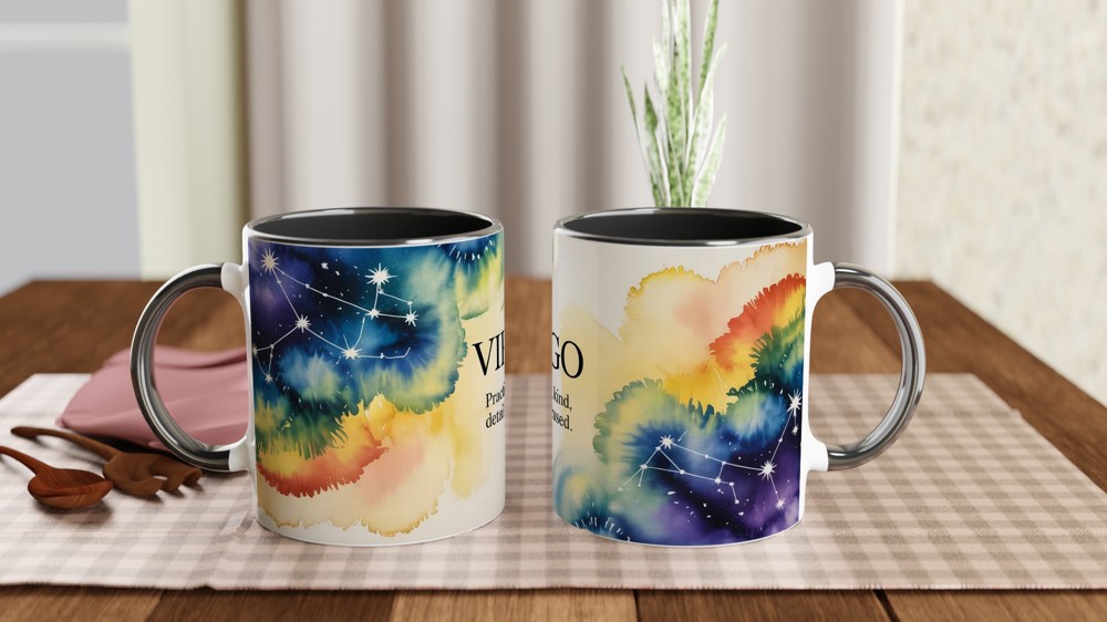 Virgo Mug | Virgo Constellation Astrology Gift | Star Sign Zodiac Mug for Best Friend | Birthday Present for Her or Him — view 9