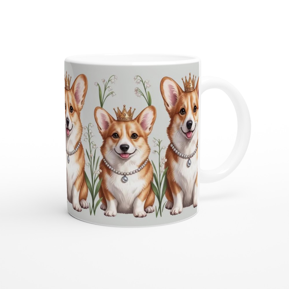Royal Corgi Mug | Pembroke Welsh Corgis in Crowns Gift | Present for Mum | British Dog Lover Tea Cup — view 12