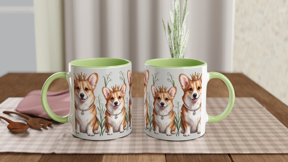 Royal Corgi Mug | Pembroke Welsh Corgis in Crowns Gift | Present for Mum | British Dog Lover Tea Cup — view 5