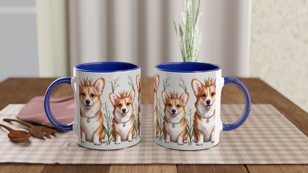 Royal Corgi Mug | Pembroke Welsh Corgis in Crowns Gift | Present for Mum | British Dog Lover Tea Cup — view 4