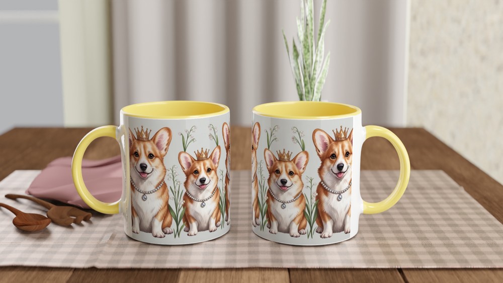 Royal Corgi Mug | Pembroke Welsh Corgis in Crowns Gift | Present for Mum | British Dog Lover Tea Cup — view 8