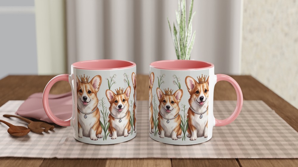 Royal Corgi Mug | Pembroke Welsh Corgis in Crowns Gift | Present for Mum | British Dog Lover Tea Cup — view 6