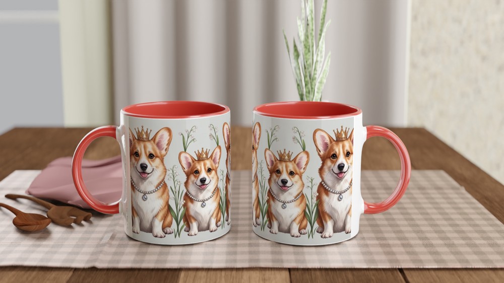 Royal Corgi Mug | Pembroke Welsh Corgis in Crowns Gift | Present for Mum | British Dog Lover Tea Cup — view 7