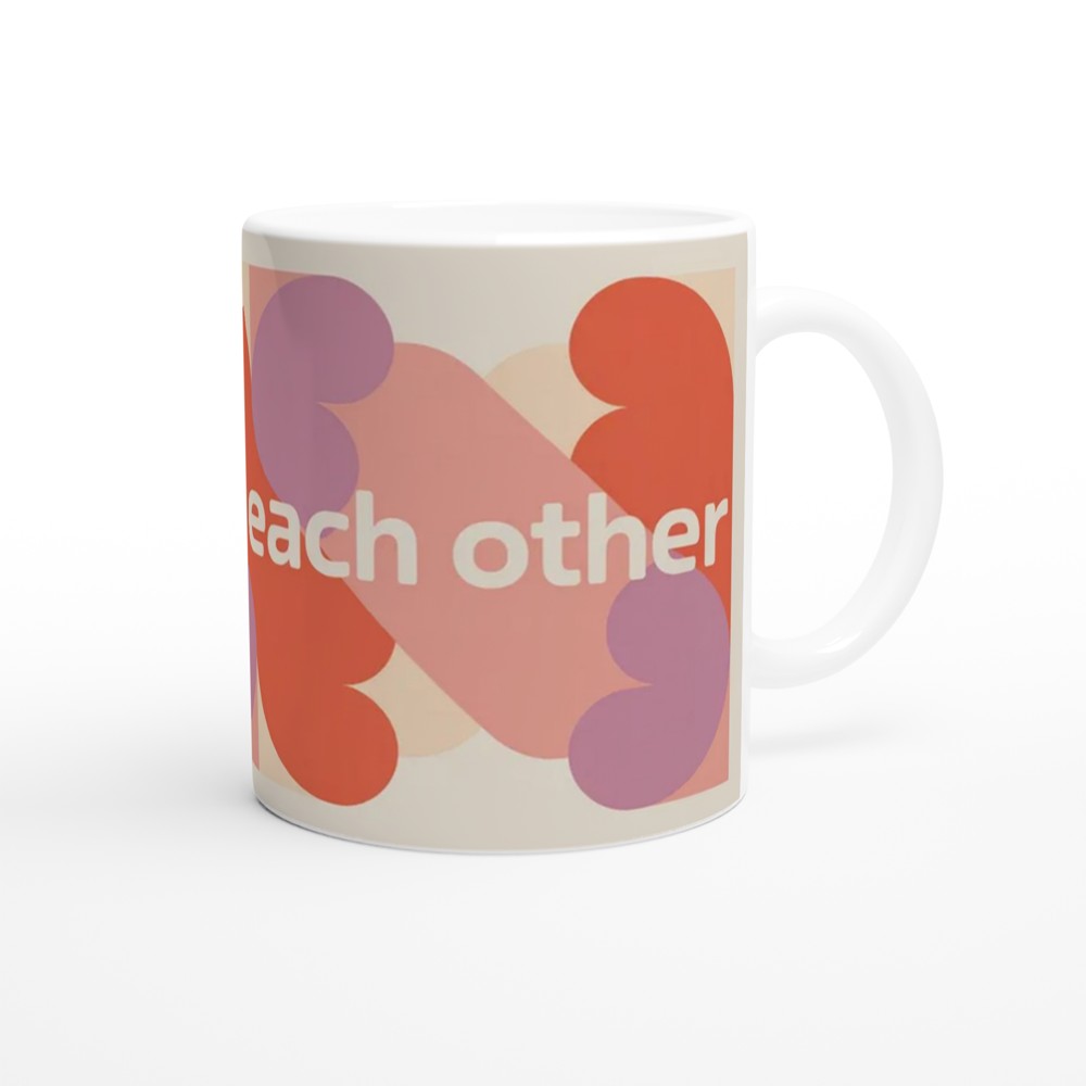 Made For Each Other Mug | Anniversary Gift for Couples | Valentine's Day Mug | Modern Geometric Heart Ceramic Coffee Cup — view 12