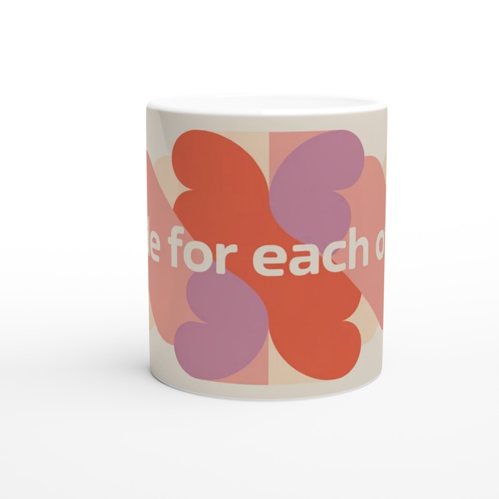 Made For Each Other Mug | Anniversary Gift for Couples | Valentine's Day Mug | Modern Geometric Heart Ceramic Coffee Cup — view 11