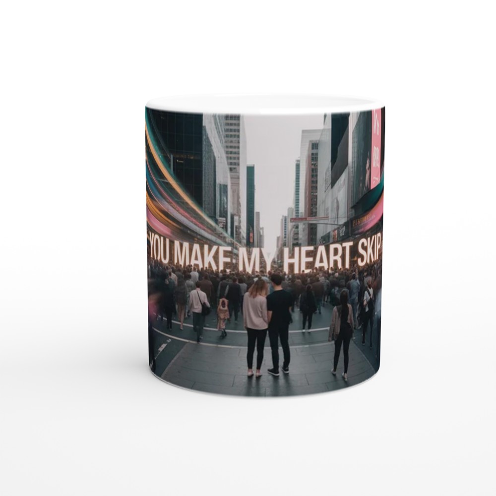 Valentines Gift Mug | You Make My Heart Skip | Romantic Anniversary Present | Couple Love Mug — view 11
