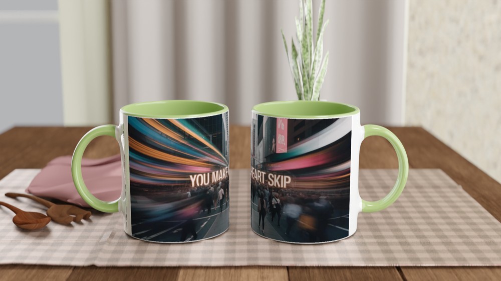 Valentines Gift Mug | You Make My Heart Skip | Romantic Anniversary Present | Couple Love Mug — view 5