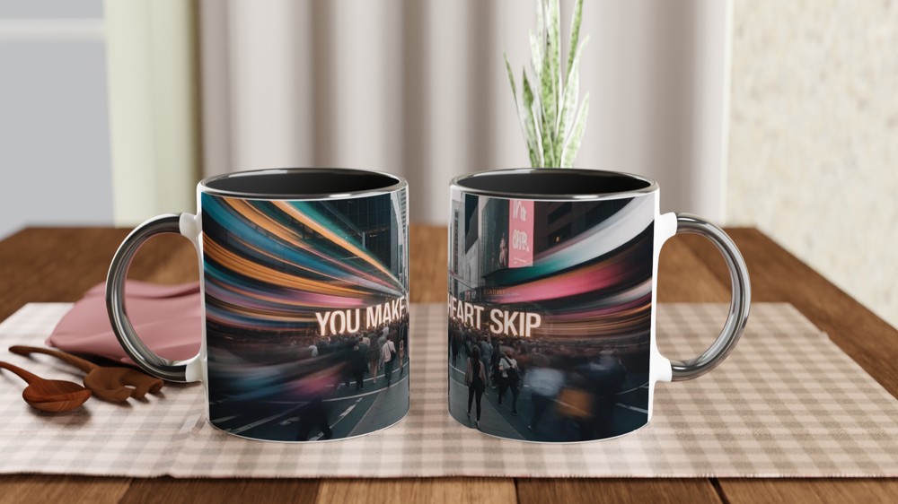 Valentines Gift Mug | You Make My Heart Skip | Romantic Anniversary Present | Couple Love Mug — view 9