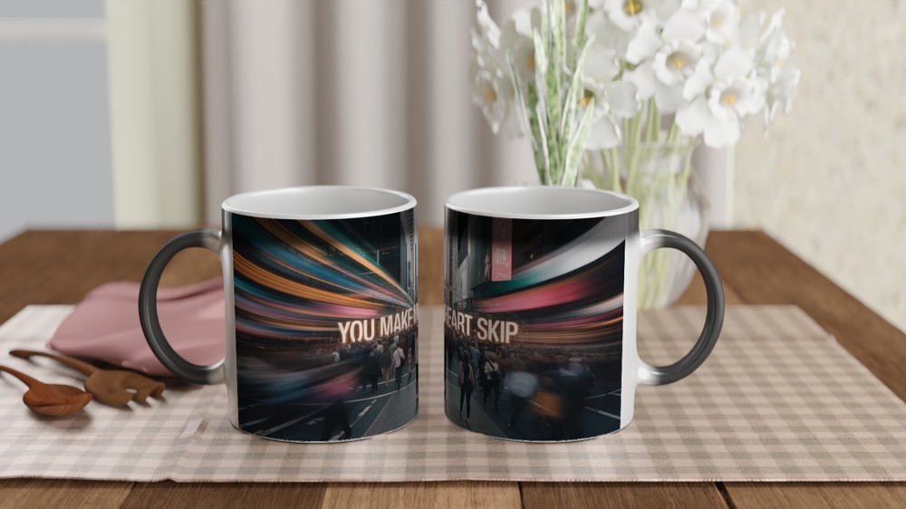 Valentines Gift Mug | You Make My Heart Skip | Romantic Anniversary Present | Couple Love Mug — view 3