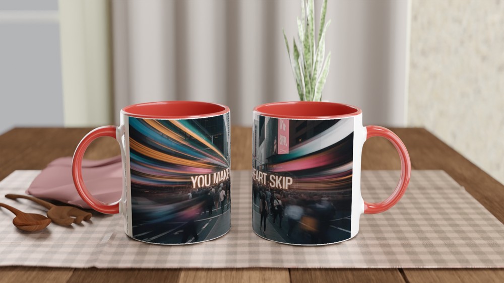 Valentines Gift Mug | You Make My Heart Skip | Romantic Anniversary Present | Couple Love Mug — view 7