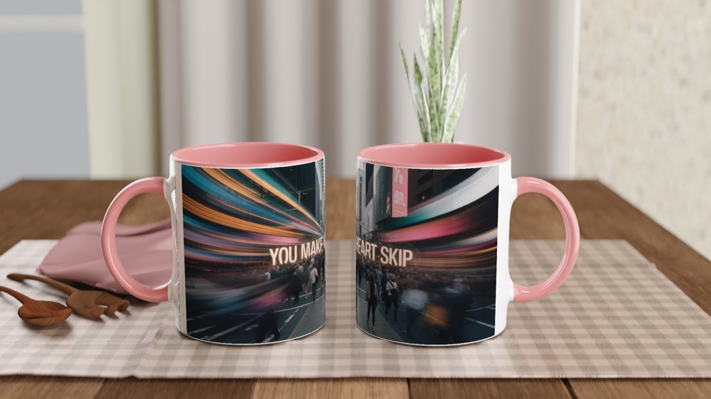 Valentines Gift Mug | You Make My Heart Skip | Romantic Anniversary Present | Couple Love Mug — view 6