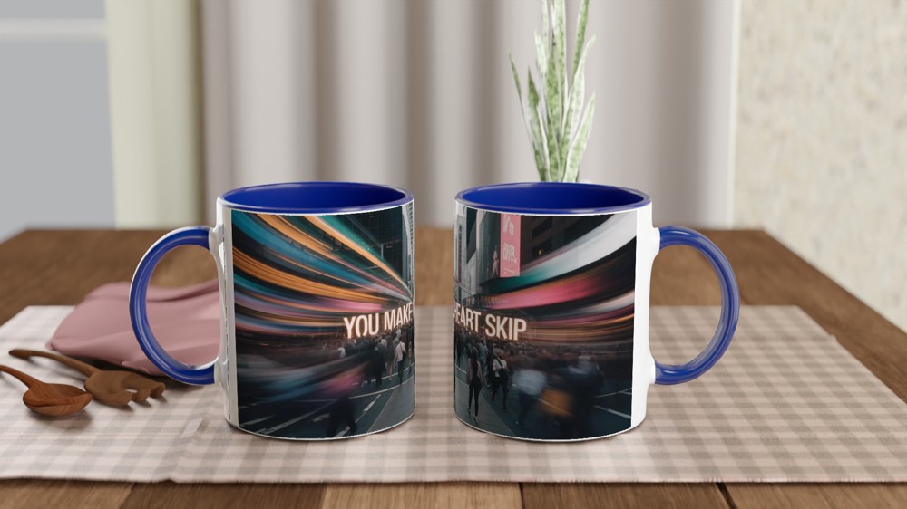 Valentines Gift Mug | You Make My Heart Skip | Romantic Anniversary Present | Couple Love Mug — view 4