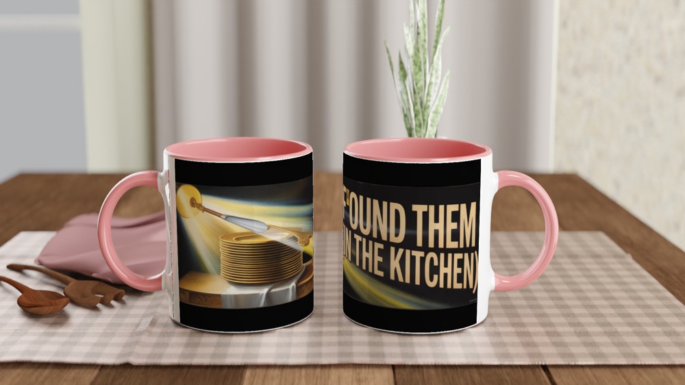 I Found Them In The Kitchen - Golden Plates Funny Mug — view 6