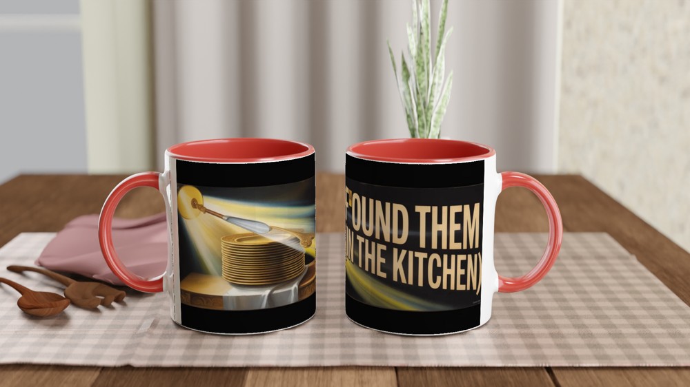 I Found Them In The Kitchen - Golden Plates Funny Mug — view 7